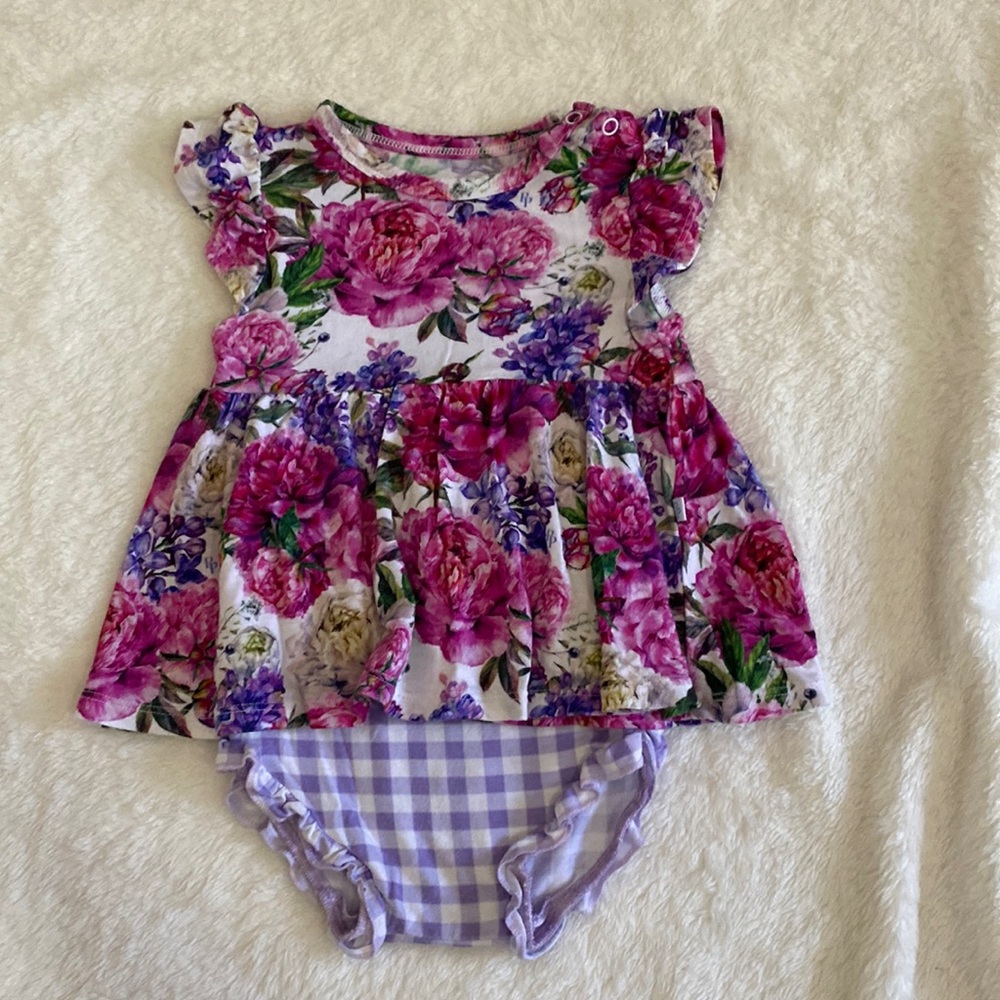 Posh Peanut Bella Peplum Bummie Set - 6-12m